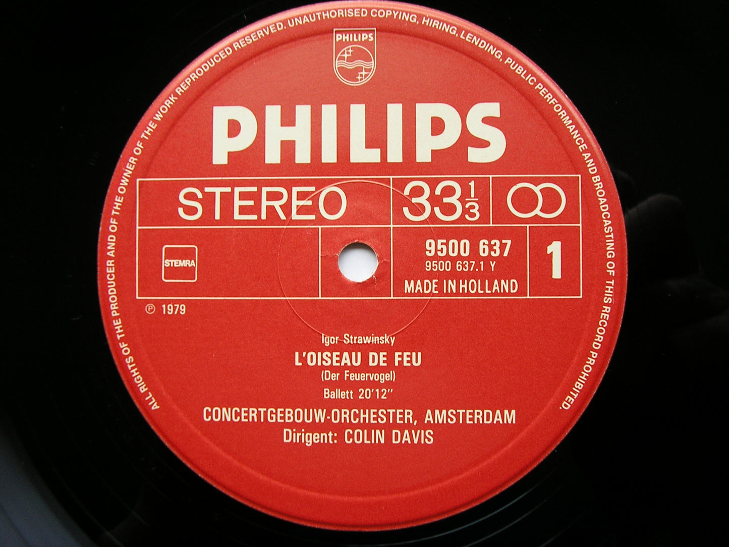 STRAVINSKY: THE FIREBIRD    DAVIS / CONCERTGEBOUW ORCHESTRA   9500 637