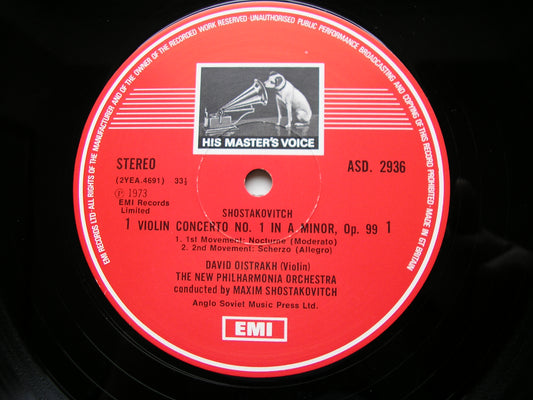 SHOSTAKOVICH: VIOLIN CONCERTO No. 1    OISTRAKH / NEW PHILHARMONIA / MAXIM SHOSTAKOVICH   ASD 2936