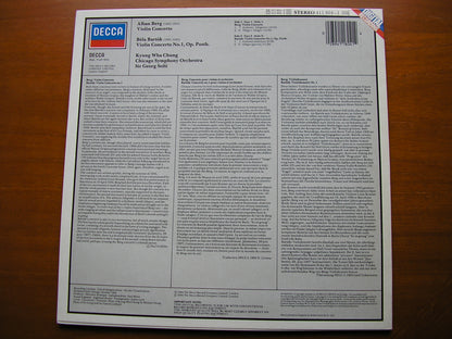 BERG: VIOLIN CONCERTO / BARTOK: VIOLIN CONCERTO No. 1    KYUNG WHA CHUNG / CHICAGO SYMPHONY / GEORG SOLTI    411 804