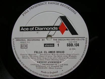 FALLA: EL AMOR BRUJO / MASTER PETER'S PUPPET SHOW    ANSERMET / SUISSE ROMANDE & ARGENTA / SPANISH NATIONAL ORCHESTRA   SDD 134