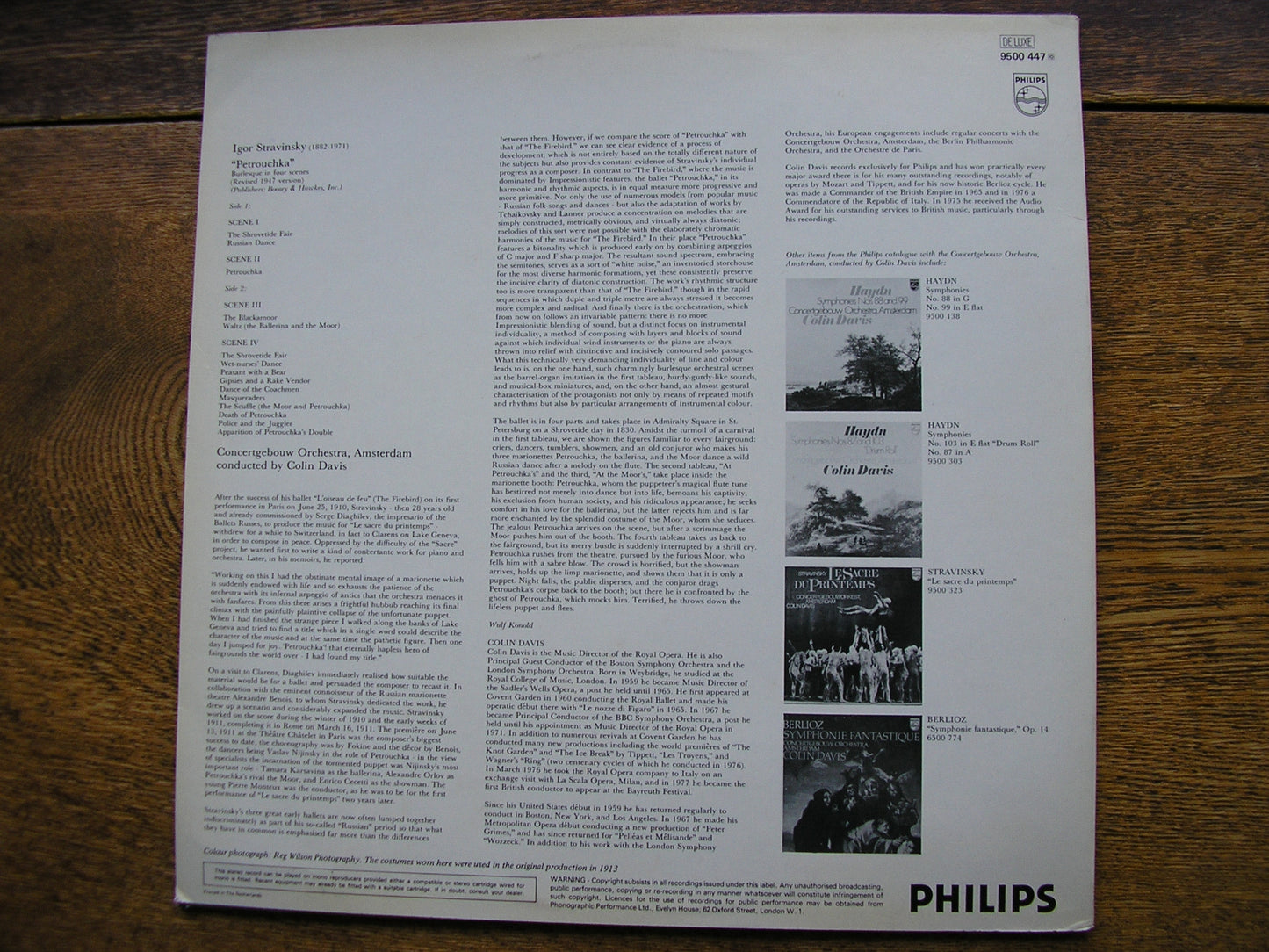 STRAVINSKY: PETROUCHKA    DAVIS / CONCERTGEBOUW ORCHESTRA   9500 447