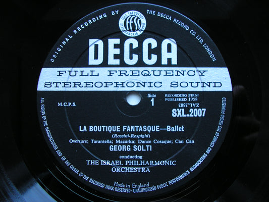 ROSSINI - RESPIGHI: LA BOUTIQUE FANTASQUE / DUKAS: L'APPRENTI SORCIER   SOLTI / ISRAEL PHILHARMONIC   SXL 2007