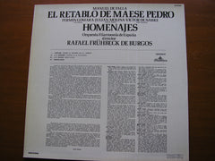 FALLA: MASTER PETER'S PUPPET SHOW / HOMENAJES     SOLOISTS / SPANISH NATIONAL ORCHESTRA / DE BURGOS    CS 8556