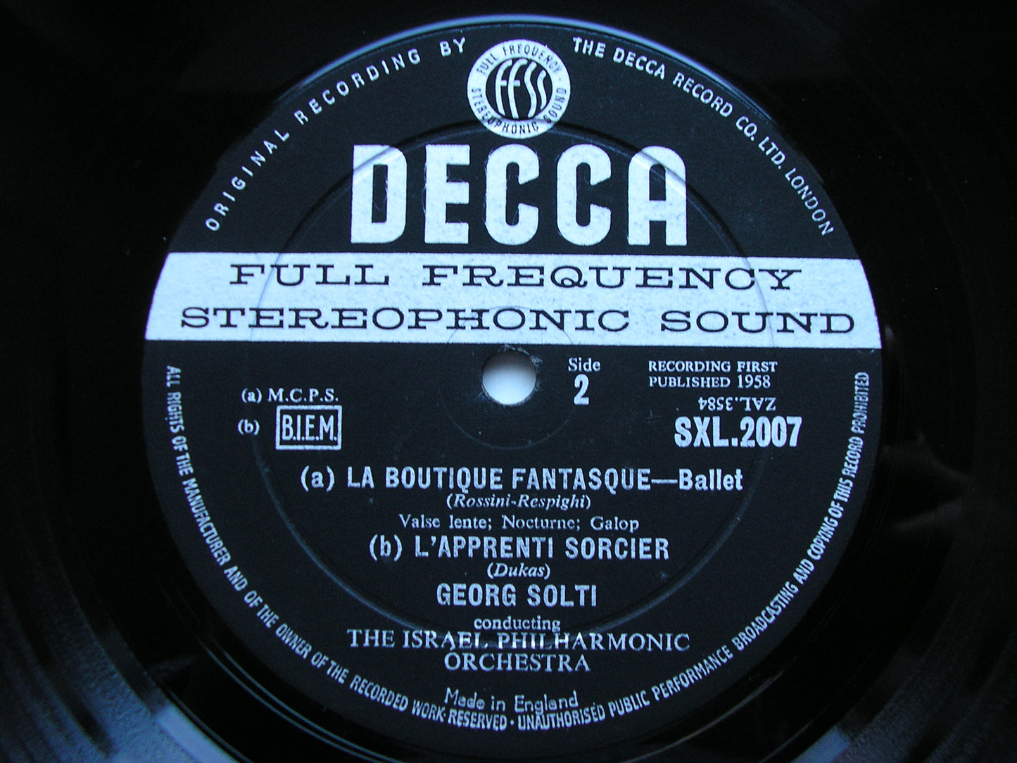 ROSSINI - RESPIGHI: LA BOUTIQUE FANTASQUE / DUKAS: L'APPRENTI SORCIER   SOLTI / ISRAEL PHILHARMONIC   SXL 2007