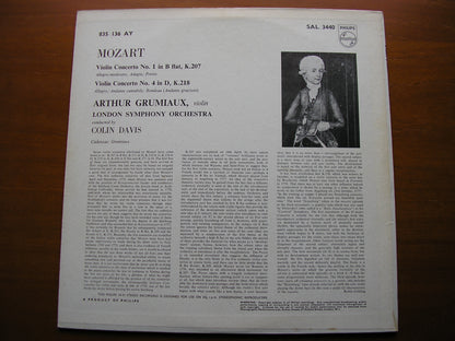 MOZART: VIOLIN CONCERTOS K207 & K218     GRUMIAUX / LONDON SYMPHONY / DAVIS    SAL 3440