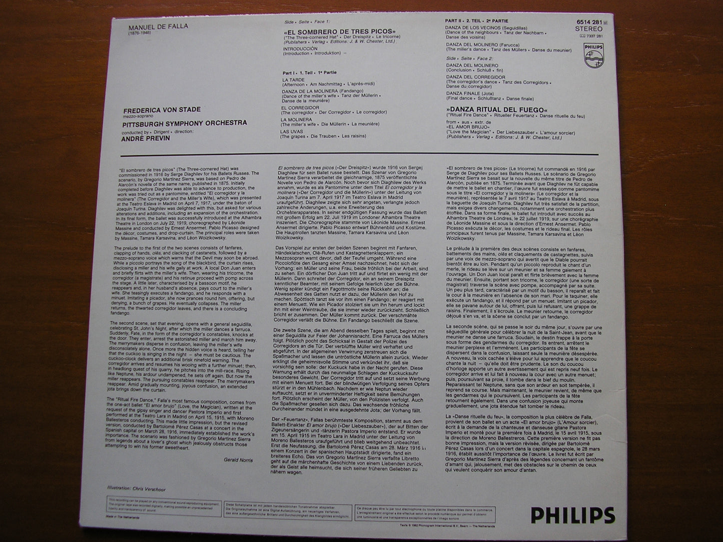 FALLA: THE THREE CORNERED HAT      VON STADE / PITTSBURGH SYMPHONY / PREVIN    6514 281