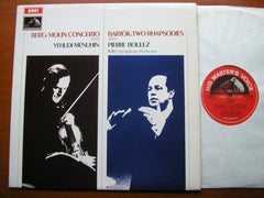 BERG: VIOLIN CONCERTO / BARTOK: TWO RHAPSODIES    MENUHIN / BBC SYMPHONY / BOULEZ     ASD 2449