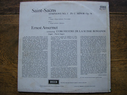 SAINT - SAENS: SYMPHONY No. 3   ANSERMET / SUISSE ROMANDE    SXL 6027