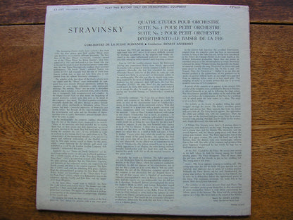 STRAVINSKY: DIVERTIMENTO / FOUR ETUDES / SUITES Nos. 1 & 2   ANSERMET / SUISSE ROMANDE   CS 6325