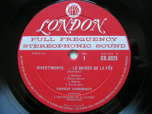 STRAVINSKY: DIVERTIMENTO / FOUR ETUDES / SUITES Nos. 1 & 2   ANSERMET / SUISSE ROMANDE   CS 6325