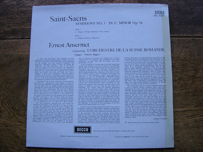 SAINT - SAENS:  SYMPHONY No. 3   ANSERMET / SUISSE ROMANDE   SXL 6027