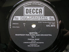 BARTOK: PIANO CONCERTO No. 1 / RHAPSODY Op. 1     ROGE / LONDON SYMPHONY / WELLER   SXL 6815