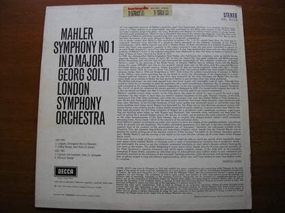 MAHLER: SYMPHONY No. 1     SOLTI / LONDON SYMPHONY ORCHESTRA   SXL 6113