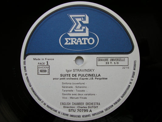 STRAVINSKY: PULCINELLA / APOLLON MUSAGETE   DUTOIT / ENGLISH CHAMBER ORCHESTRA   STU 70795