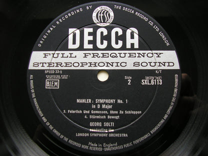 MAHLER: SYMPHONY No. 1     SOLTI / LONDON SYMPHONY ORCHESTRA   SXL 6113