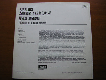 SIBELIUS: SYMPHONY No. 2      ANSERMET / SUISSE ROMANDE    SXL 6100