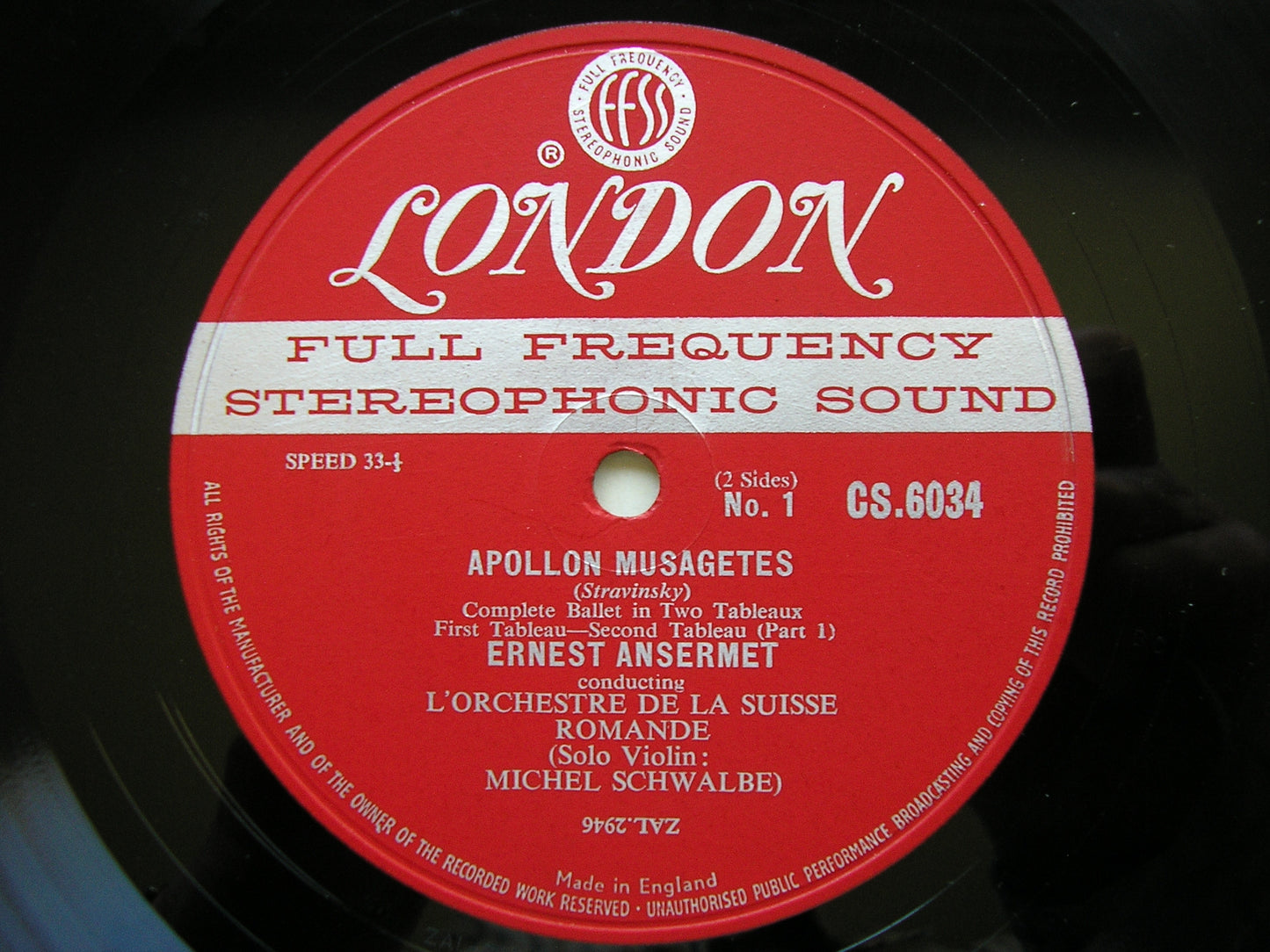 STRAVINSKY: APOLLON MUSAGETE / RENARD  ANSERMET / SUISSE ROMANDE   CS 6034