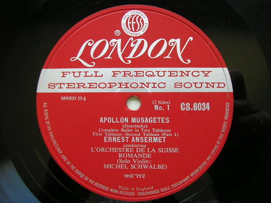 STRAVINSKY: APOLLON MUSAGETE / RENARD  ANSERMET / SUISSE ROMANDE   CS 6034