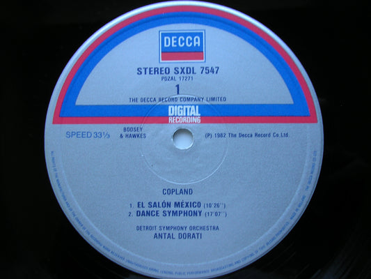 COPLAND: EL SALON MEXICO / DANCE SYMPHONY / FANFARE / RODEO    DORATI / DETROIT SYMPHONY   SXDL 7547