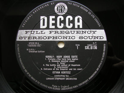 KODALY: HARY JANOS Suite / DANCES OF GALANTA    KERTESZ / LONDON SYMPHONY   SXL 6136