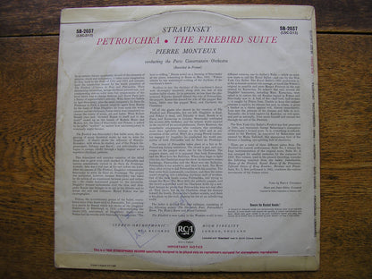 STRAVINSKY: PETROUCHKA / FIREBIRD Suite   MONTEUX / PARIS CONSERVATOIRE   SB 2037