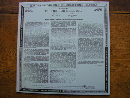 STRAVINSKY: THE FIRE BIRD   ANSERMET / SUISSE ROMANDE   CS 6017