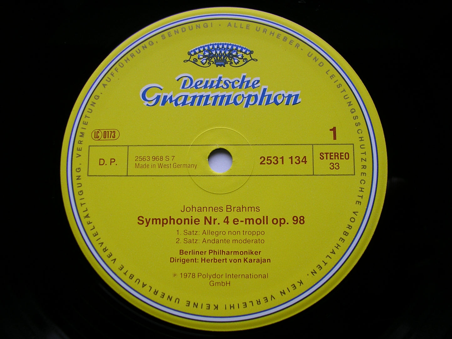 BRAHMS: THE FOUR SYMPHONIES   KARAJAN / BERLIN PHILHARMONIC   2531 131 - 134