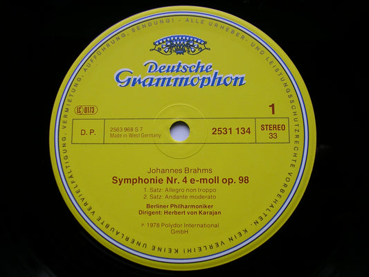 BRAHMS: THE FOUR SYMPHONIES   KARAJAN / BERLIN PHILHARMONIC   2531 131 - 134