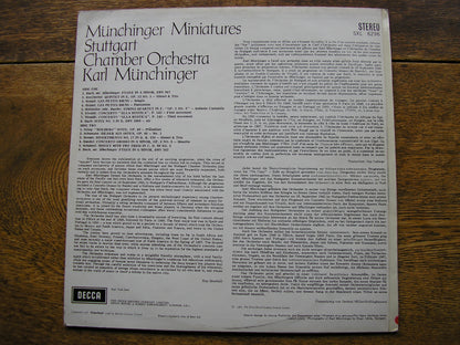MUNCHINGER MINIATURES    KARL MUNCHINGER / STUTTGART CHAMBER ORCHESTRA   SXL 6296