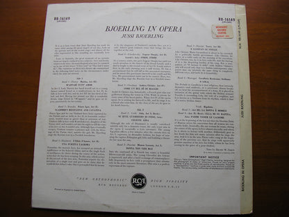 BJOERLING IN OPERA: FLOTOW / BORODIN / GIORDANO / VERDI / MASCAGNI / PUCCINI / DONIZETTI   RCA RB 16149