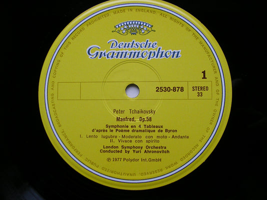 TCHAIKOVSKY: MANFRED      AHRONOVICH / LONDON SYMPHONY    2530 878
