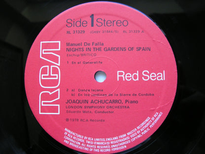 FALLA: NIGHTS IN THE GARDENS OF SPAIN / HARPSICHORD CONCERTO      ACHUCARRO / LONDON SYMPHONY ORCHESTRA / MATA    RL 31329