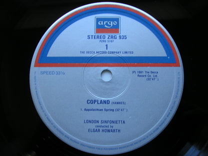 COPLAND: APPALACHIAN SPRING / MUSIC FOR MOVIES    HOWARTH / LONDON SINFONIETTA    ZRG 935