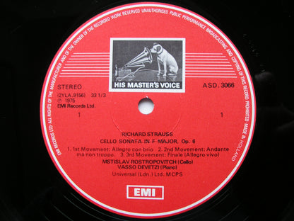 STRAUSS: CELLO SONATA / BEETHOVEN: VARIATIONS     ROSTROPOVICH / DEVETZI     ASD 3066