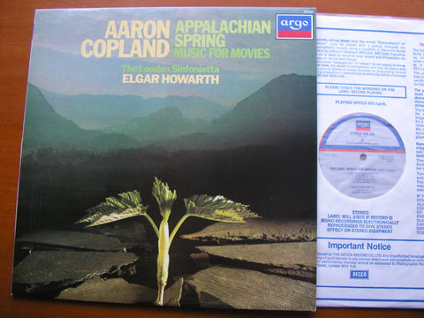 COPLAND: APPALACHIAN SPRING / MUSIC FOR MOVIES    HOWARTH / LONDON SINFONIETTA    ZRG 935