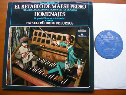 FALLA: MASTER PETER'S PUPPET SHOW / HOMENAJES     SOLOISTS / SPANISH NATIONAL ORCHESTRA / DE BURGOS    CS 8556