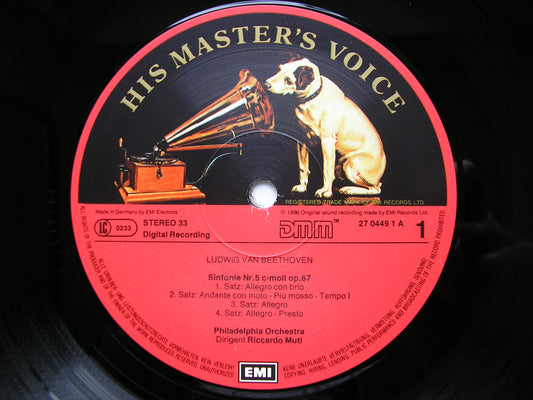 BEETHOVEN: SYMPHONIES Nos. 1 & 5    MUTI / PHILHADELPHIA ORCHESTRA   27 0449