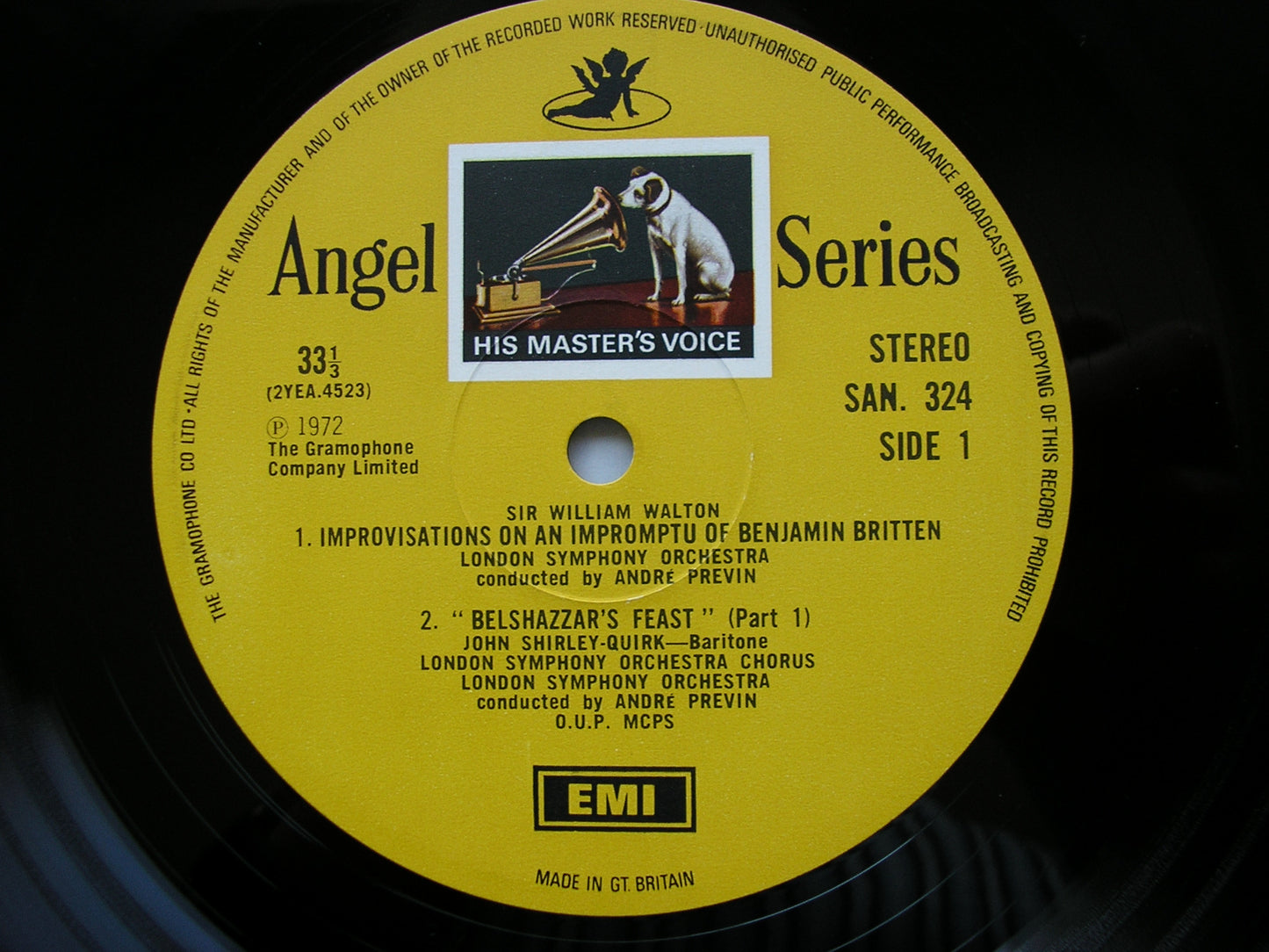WALTON: BELSHAZZAR'S FEAST  SHIRLEY-QUIRK / LONDON SYMPHONY ORCHESTRA / ANDRE PREVIN   SAN 324