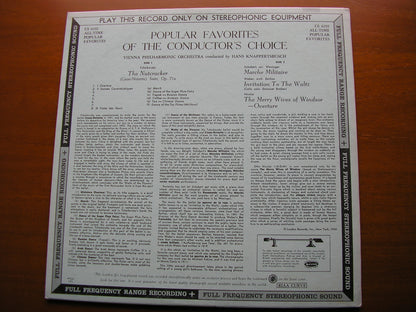 POPULAR FAVOURITES: TCHAIKOVSKY / NICOLAI / WEBER / SCHUBERT     KNAPPERTSBUSCH / VIENNA PHILHARMONIC    CS 6192