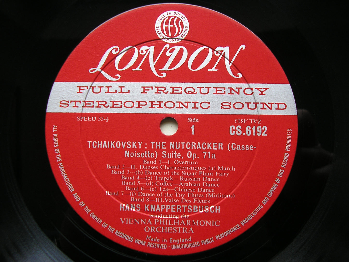 POPULAR FAVOURITES: TCHAIKOVSKY / NICOLAI / WEBER / SCHUBERT     KNAPPERTSBUSCH / VIENNA PHILHARMONIC    CS 6192