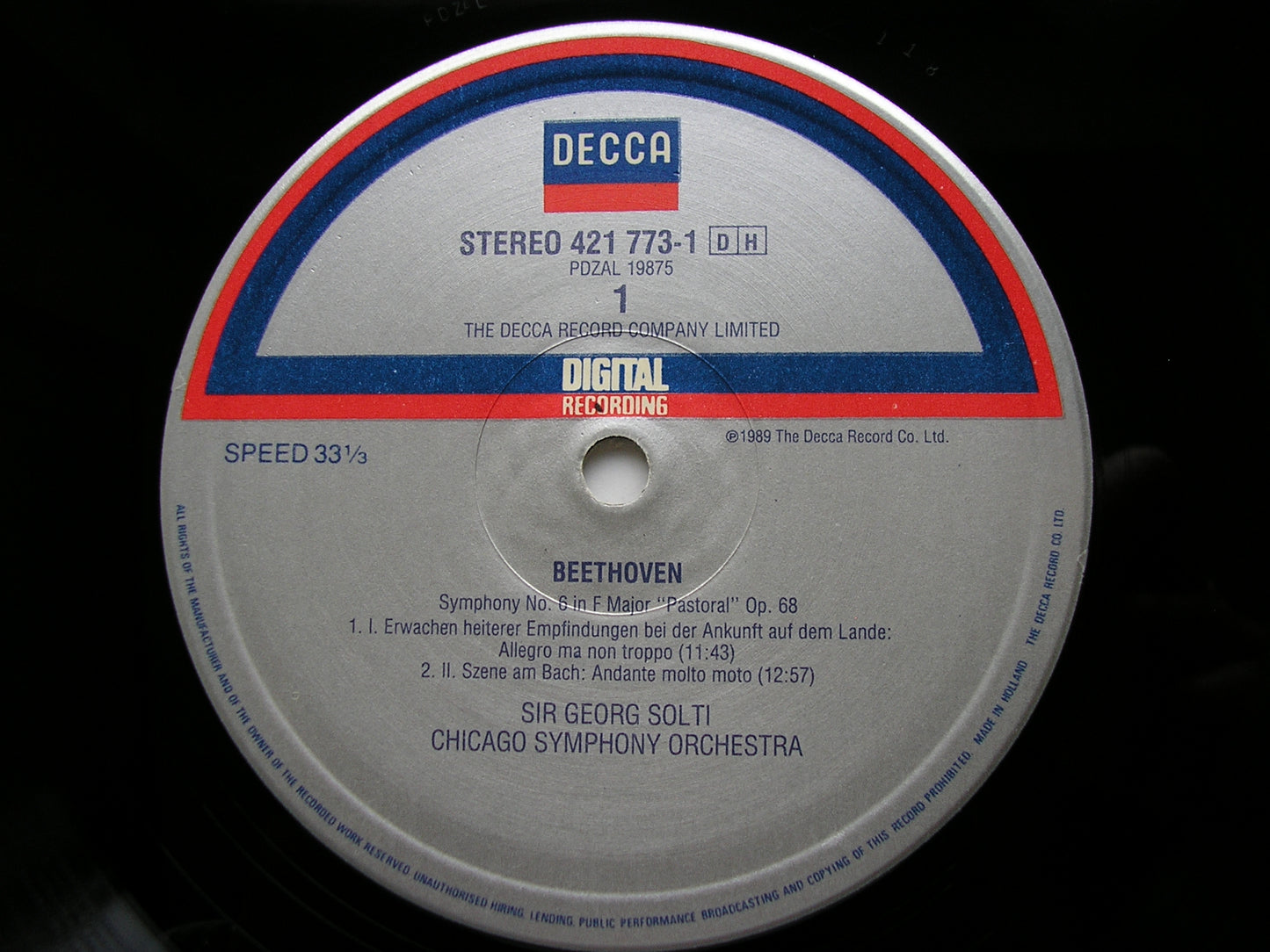 BEETHOVEN: SYMPHONY No. 6 'Pastoral'   SOLTI / CHICAGO SYMPHONY   421 773