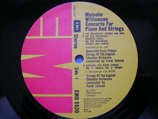 WILLIAMSON: PIANO CONCERTO No. 2 / CONCERTO FOR TWO PIANOS   PRIOR / WILLIAMSON / ENGLISH CHAMBER ORCHESTRA / ZALIOUK   EMD 5520