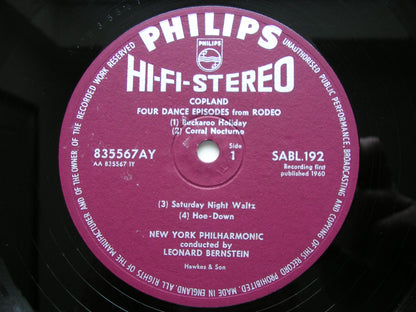 COPLAND: BILLY THE KID / RODEO     BERNSTEIN / NEW YORK PHILHARMONIC    SABL 192