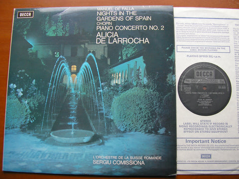 FALLA: NIGHTS IN THE GARDENS / CHOPIN: PIANO CONCERTO 2     DE LARROCHA / SRO / COMISSIONA    SXL 6528