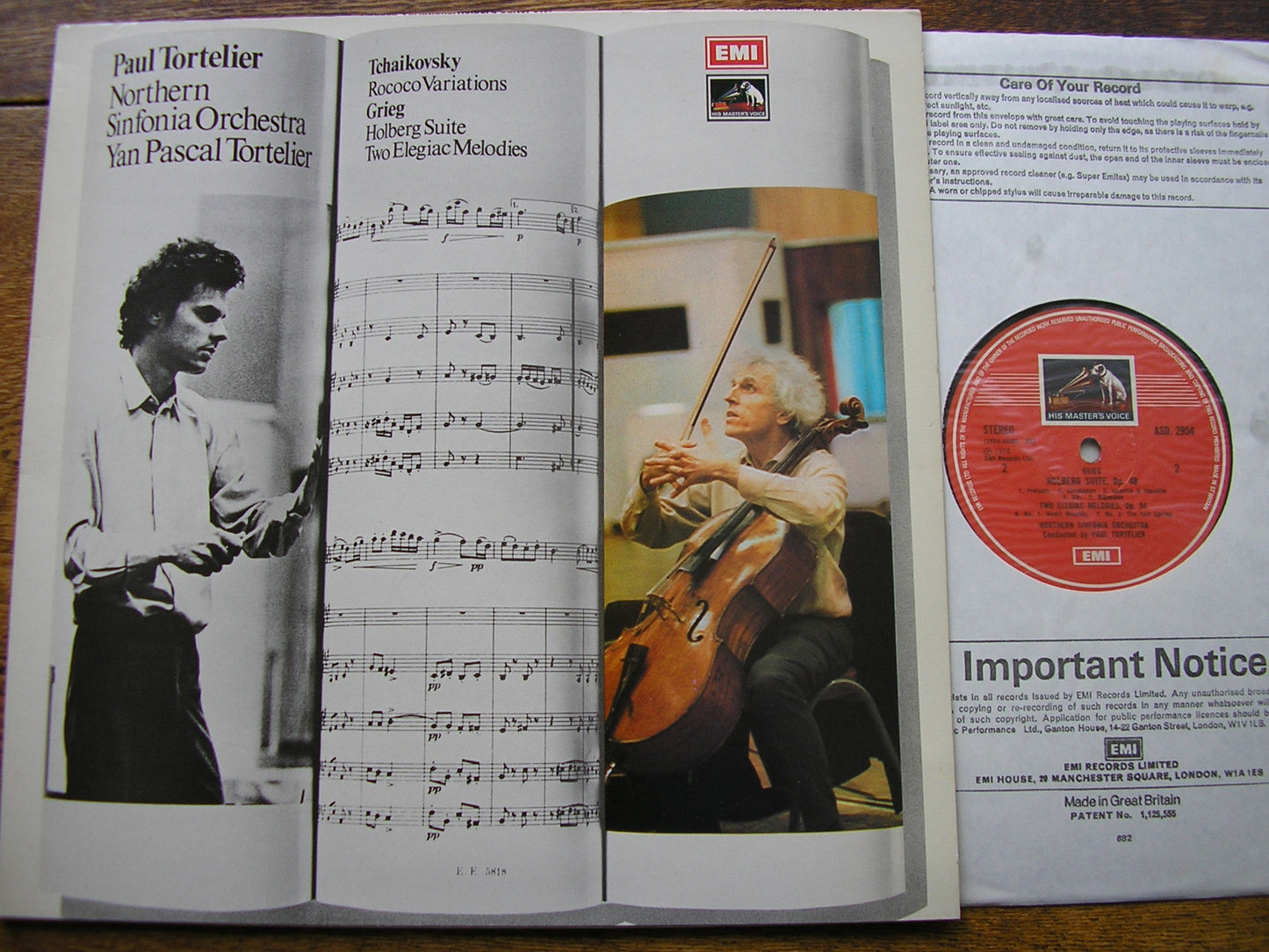 TCHAIKOVSKY: ROCOCO VARIATIONS / GRIEG: HOLBERG SUITE   PAUL TORTELIER / NORTHERN SINFONIA / TORTELIER  ASD 2954
