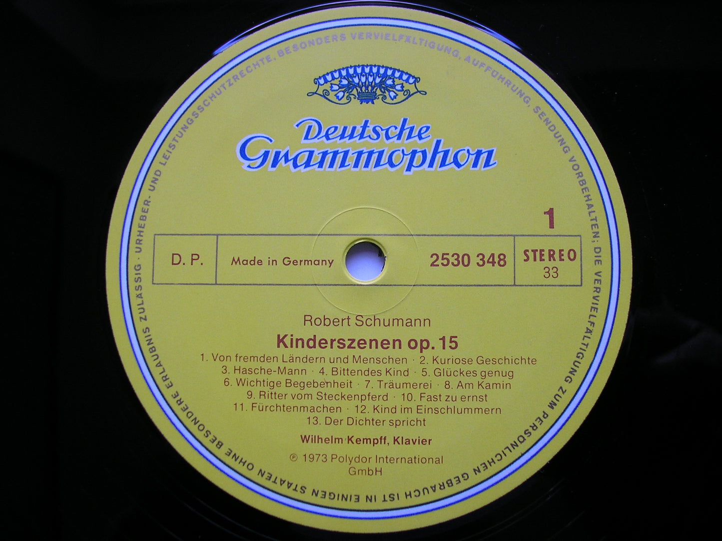 SCHUMANN: KINDERSZENEN / PIANO SONATA in G     WILHELM KEMPFF    2530 348