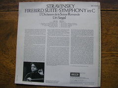 STRAVINSKY: THE FIREBIRD / SYMPHONY in C   SEGAL / SUISSE ROMANDE   SXL 6582