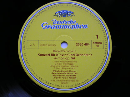 SCHUMANN: PIANO CONCERTO / KONZERTSTUCK FOR PIANO & ORCHESTRA    WILHELM KEMPFF / BAVARIAN RADIO SYMPHONY / RAFAEL KUBELIK   2530 484