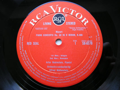 MOZART: PIANO CONCERTO No. 20 / HAYDN: ANDANTE & VARIATIONS in F     RUBINSTEIN /  RCA ORCHESTRA / WALLENSTEIN     SB 6570