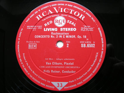 RACHMANINOV: PIANO CONCERTO No. 2     VAN CLIBURN / CHICAGO SYMPHONY / REINER    SB 6502